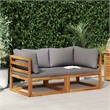 vidaXL Sectional Corner Sofas 2 pcs with Cushions Dark Gray