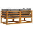 vidaXL Sectional Corner Sofas 2 pcs with Cushions Dark Gray