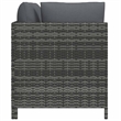 vidaXL 2-Seater Patio Sofa with Cushions Gray Poly Rattan