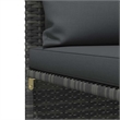 vidaXL 2-Seater Patio Sofa with Cushions Gray Poly Rattan