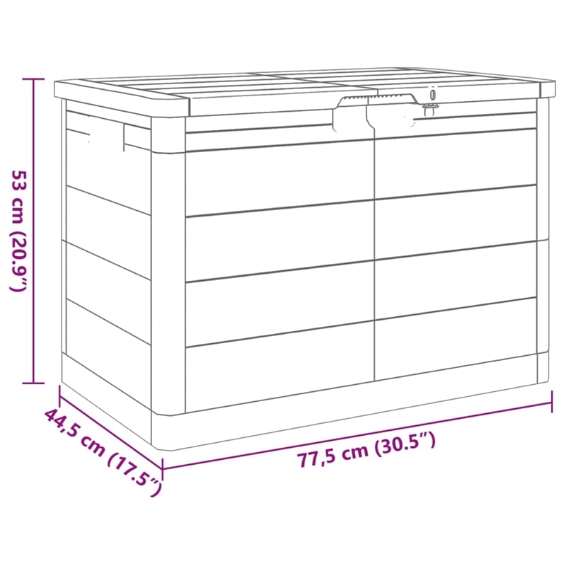 vidaXL Patio Cushion Box Brown 30.5x17.5x20.9