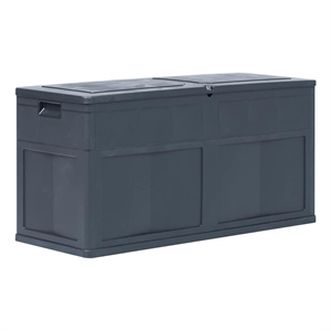 vidaXL Patio Storage Box 84.5 gal Black Plastic