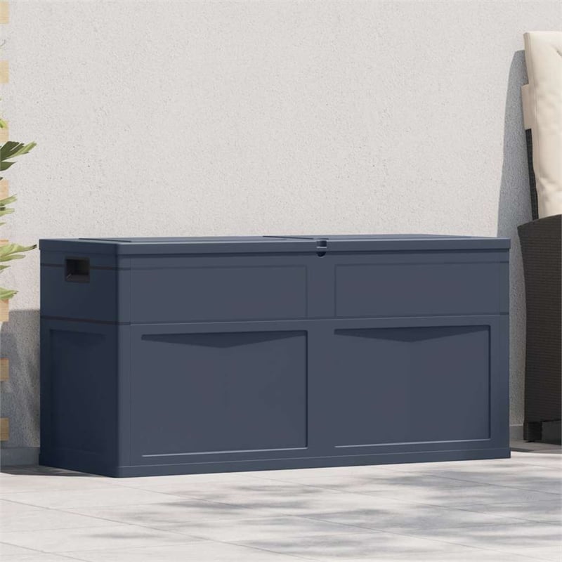 vidaXL Patio Storage Box 84.5 gal Black Plastic