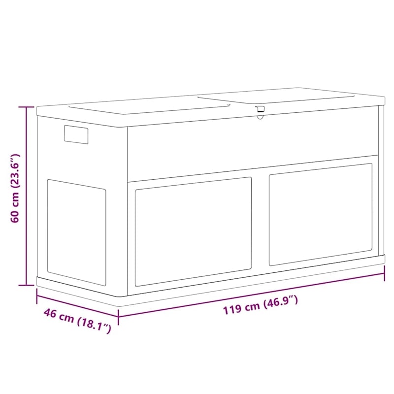 vidaXL Patio Storage Box 84.5 gal Black Plastic