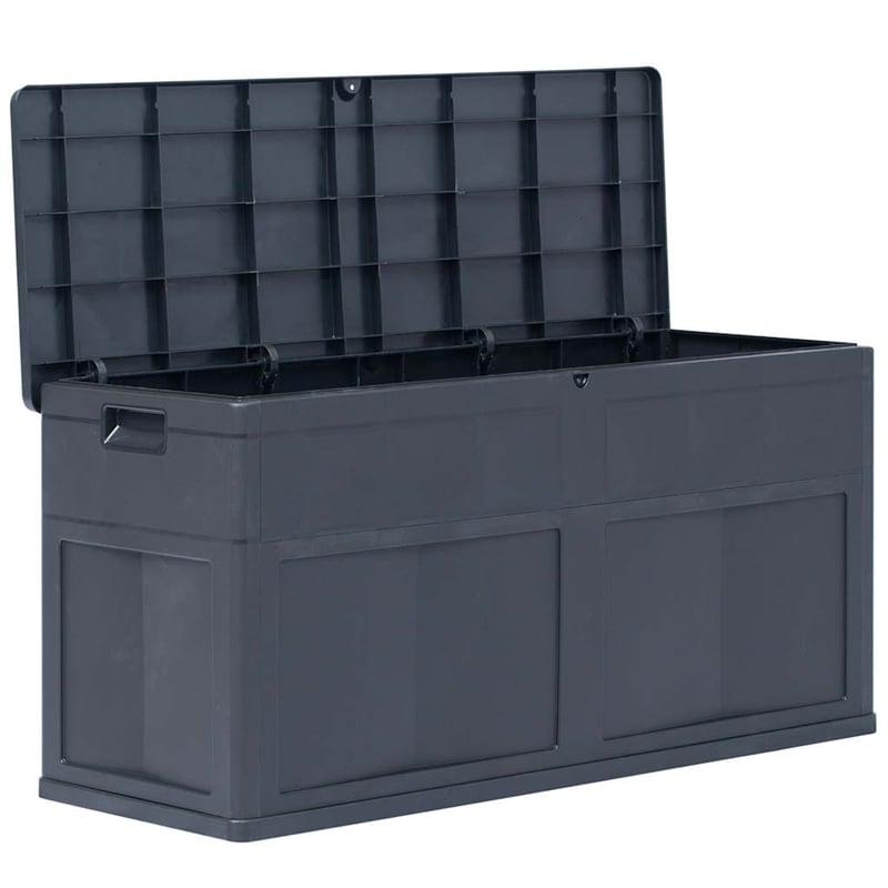 vidaXL Patio Storage Box 84.5 gal Black Plastic