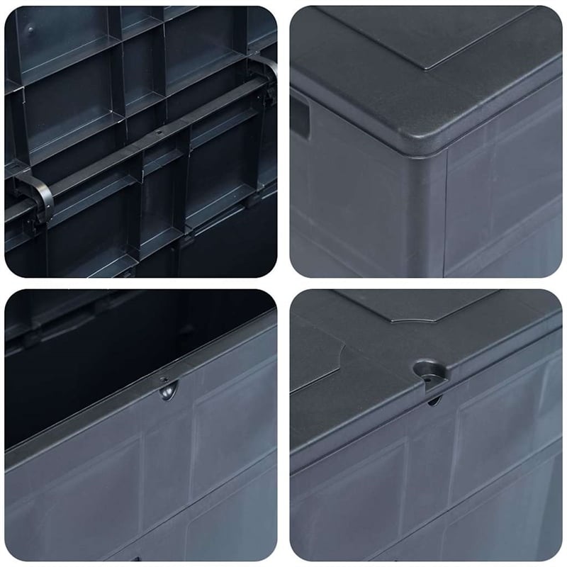 vidaXL Patio Storage Box 84.5 gal Black Plastic