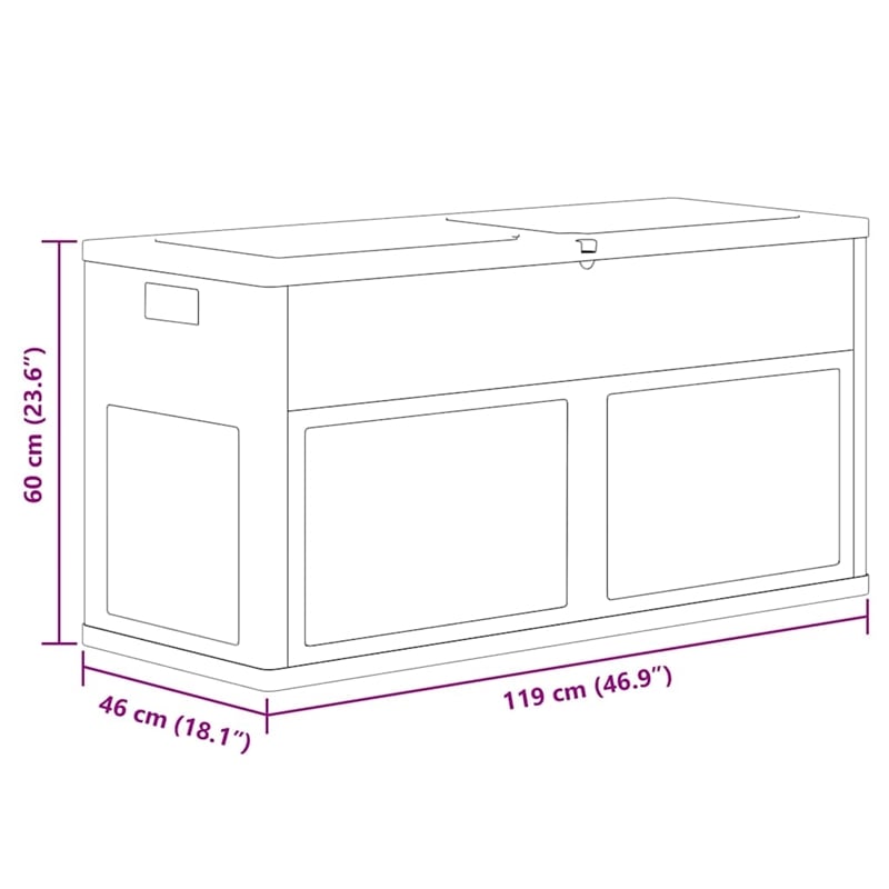 vidaXL Patio Storage Box 84.5 gal Black Plastic