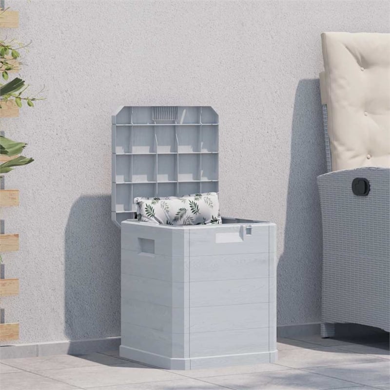 vidaXL Patio Storage Box 23.8 gal Light Gray