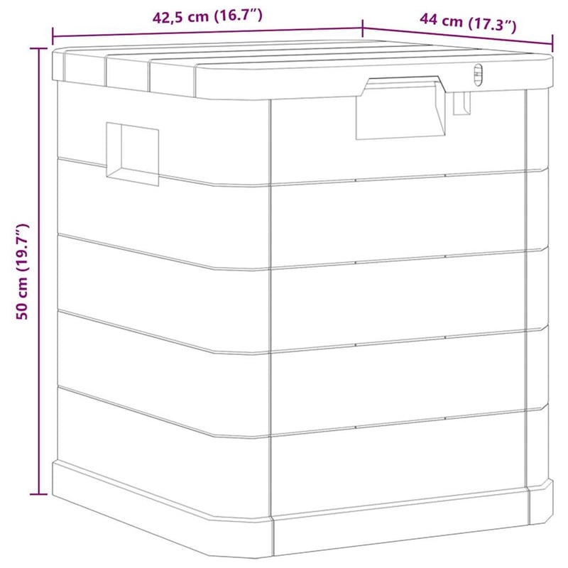 vidaXL Patio Storage Box 23.8 gal Light Gray