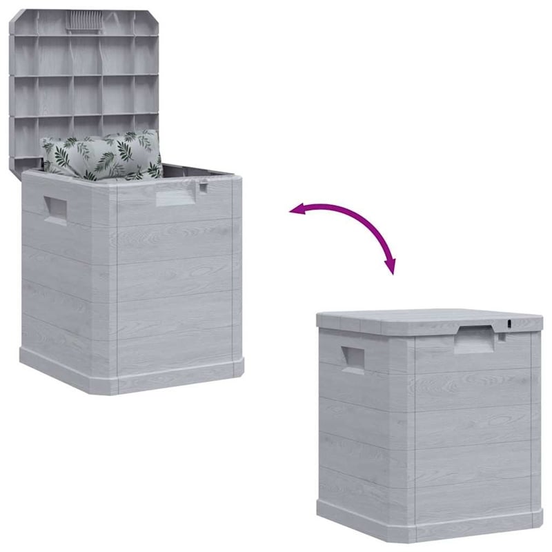 vidaXL Patio Storage Box 23.8 gal Light Gray