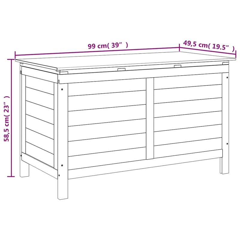 vidaXL Patio Storage Box White 39