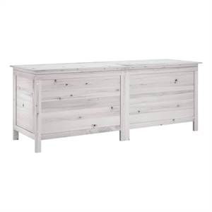 vidaXL Patio Storage Box White 59.1&quotx19.7&quotx22.2&quot Solid Wood Fir