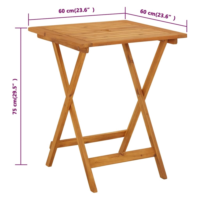 vidaXL Folding Patio Table 23.6