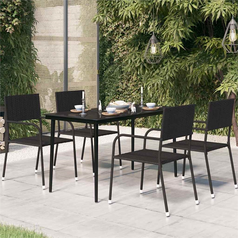 vidaXL Patio Dining Table Black 55.1