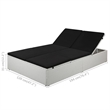 vidaXL Sun Lounger with Cushion Poly Rattan Black