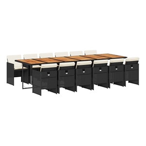 vidaXL Garden Dining Set Black and cream white