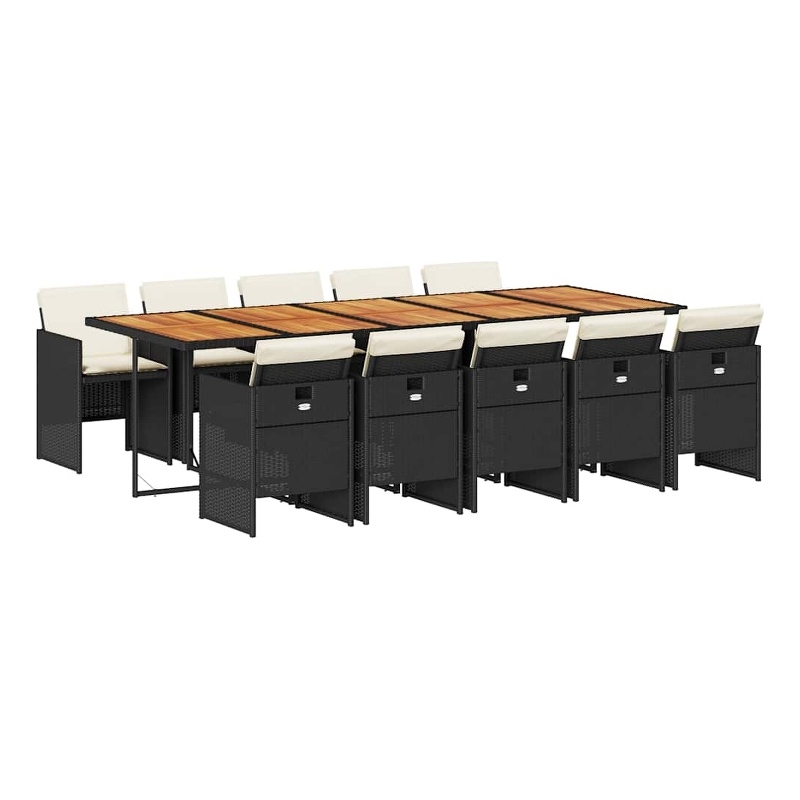 vidaXL Garden Dining Set Black and brown