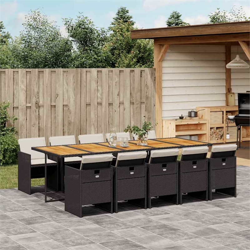 vidaXL Garden Dining Set Black and brown