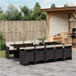 vidaXL Garden Dining Set Black PE Rattan 10-seater Adjustable Armrests