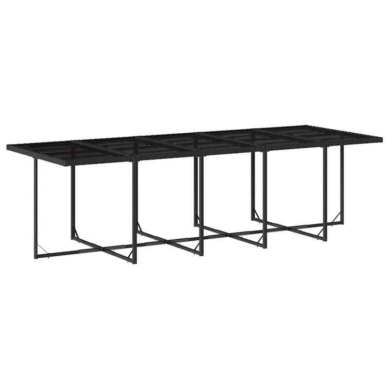 vidaXL Garden Dining Set Black PE Rattan 10-seater Adjustable Armrests