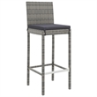 vidaXL 5 Piece Patio Bar Set with Cushions Gray Poly Rattan