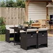 vidaXL Garden Dining Set Black and Cream White