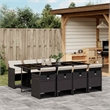 vidaXL Garden Dining Set Black PE Rattan 8-seater UV-resistant materials