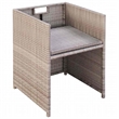 vidaXL 5 Piece Patio Dining Set with Cushions Poly Rattan Beige