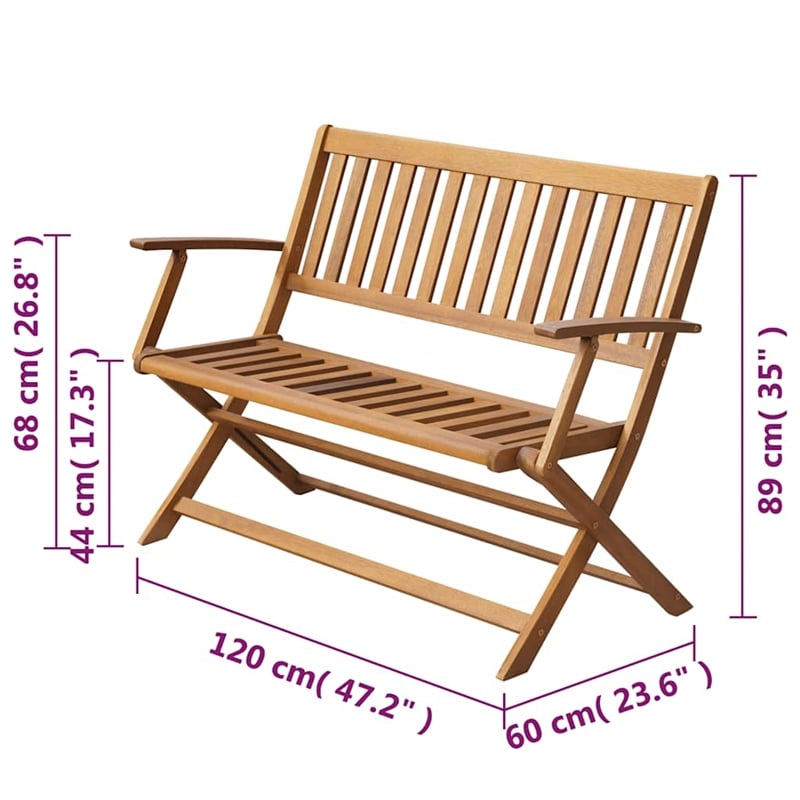 vidaXL Patio Bench 47.2