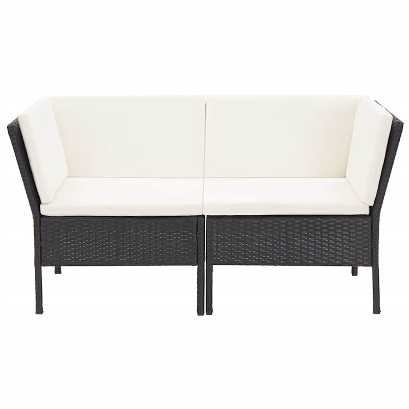 vidaXL 6 Piece Patio Lounge Set with Cushions Poly Rattan Black