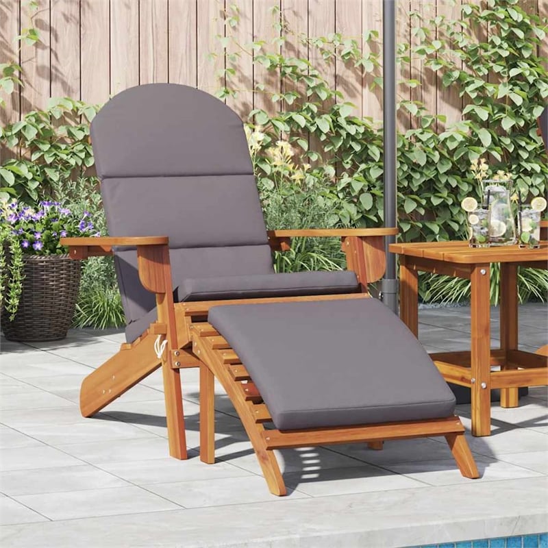 vidaXL Adirondack Patio Chair with Footrest Solid Wood Acacia
