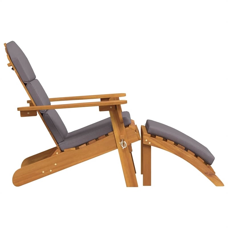vidaXL Adirondack Patio Chair with Footrest Solid Wood Acacia