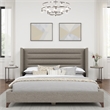 Savelle Channel Upholstered Bed King Fabric Gray Performance Fabric