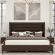 Savelle Channel Upholstered Bed Queen Brown Performance Fabric