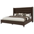 Savelle Channel Upholstered Bed Queen Brown Performance Fabric