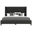 Savelle Channel Upholstered Bed Queen Charcoal Performance Fabric
