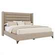 Savelle Channel Upholstered Bed Queen Tan Performance Fabric