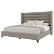 Savelle Channel Upholstered Bed Queen Gray Performance Fabric