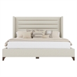 Savelle Channel Upholstered Bed Queen Off White Performance Fabric