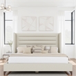 Savelle Channel Upholstered Bed Queen Off White Performance Fabric