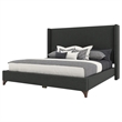 Savelle Upholstered Bed King Charcoal Performance Fabric