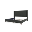 Savelle Upholstered Bed King Charcoal Performance Fabric