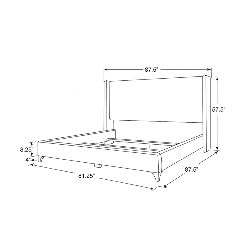 Savelle Upholstered Bed King Charcoal Performance Fabric