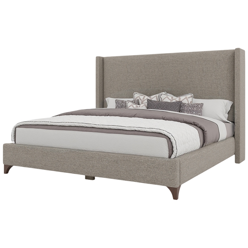 Savelle Upholstered Bed King Gray Performance Fabric