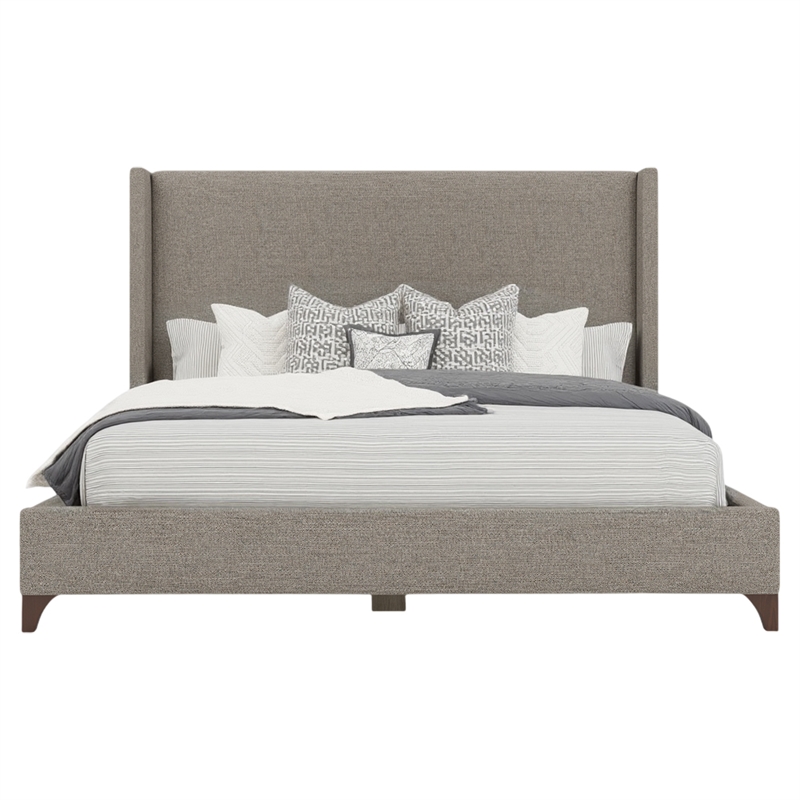 Savelle Upholstered Bed King Gray Performance Fabric