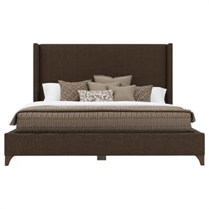 Savelle Upholstered Bed Queen Brown Performance Fabric