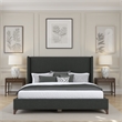 Savelle Upholstered Bed Queen Charcoal Performance Fabric