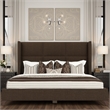 Savelle Square Upholstered Bed King Brown Performance Fabric