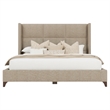 Savelle Square Upholstered Bed King Tan Performance Fabric