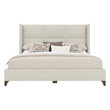 Savelle Square Upholstered Bed King Off White Performance Fabric